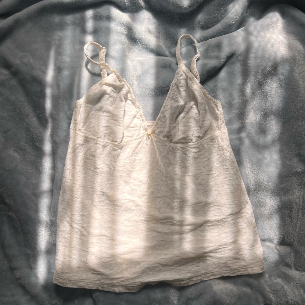 Brandy Melville Cream Lace Amara Tank Top